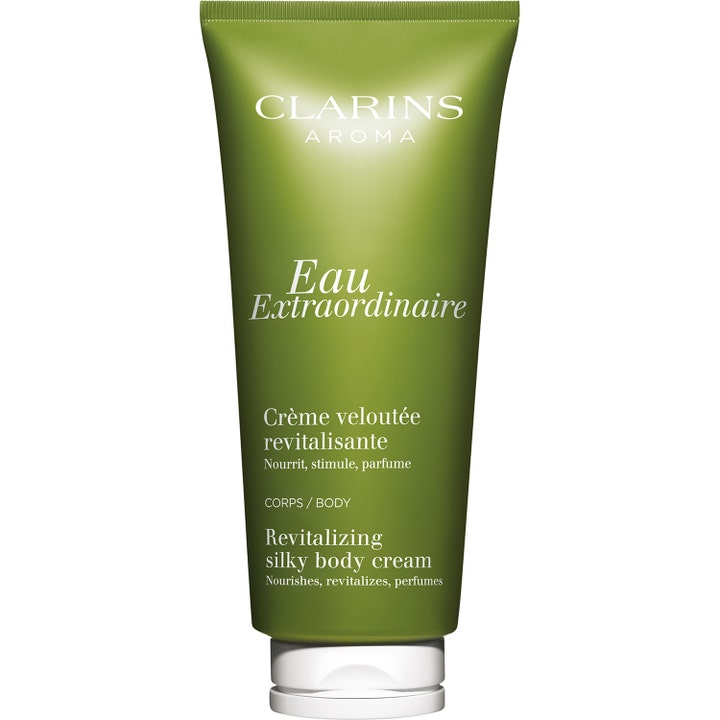 Clarins Eau Extraordinaire Revitalizing Silky Body Cream revitaliserende kroppskrem som gir næring i en grønn tube