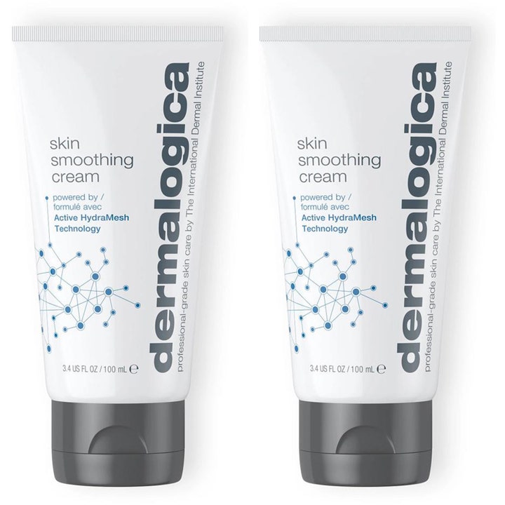 Dermalogica Skin Smoothing Cream 100 ml fuktighetskrem som gir fukt i to hvite tuber med grå vippelokk