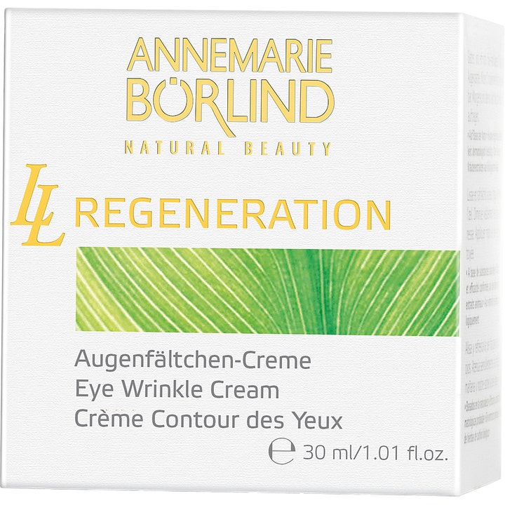 Annemarie Börlind LL Regeneration Eye Wrinkle Cream 30 ml øyekrem mot rynker i hvit eske med grønt bladdesign
