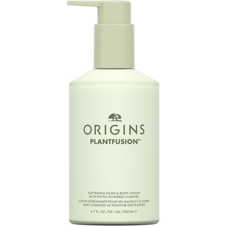 Origins Plantfusion Softening Hand & Body Lotion 200 ml mykgjørende kroppskrem i en lys grønn flaske med praktisk pumpe