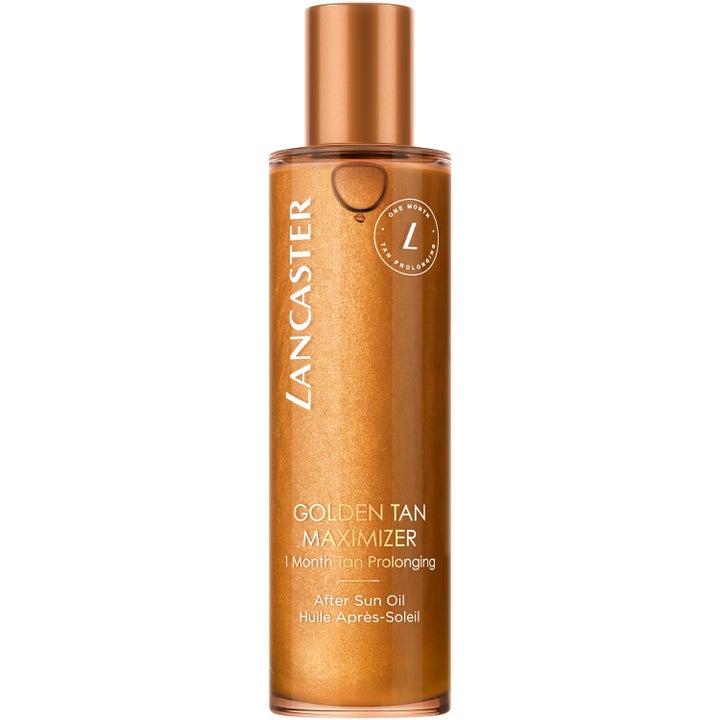 Lancaster Golden Tan Maximizer 150 ml after sun-olje som forlenger brunfargen og gir glød i en glitrende gyllen flaske