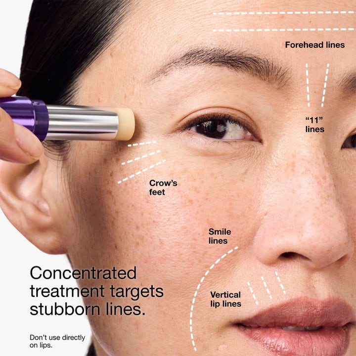 Clinique Retinol Intro rynkebehandling i stift som målretter linjer i pannen og kråketær i ansiktet.