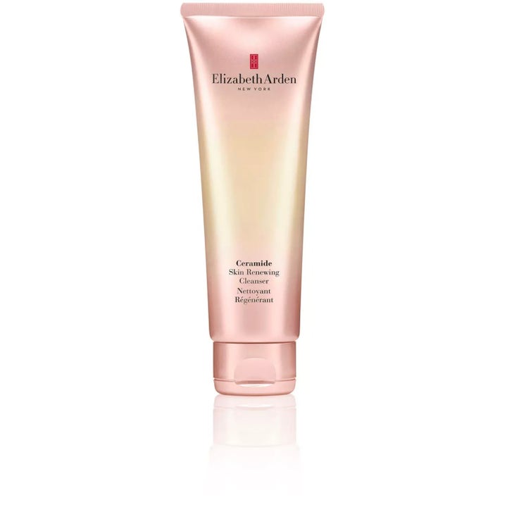 Elizabeth Arden Ceramide Skin Renewing Cleanser fornyende ansiktsrens i glansfull tube med rose gull gradient