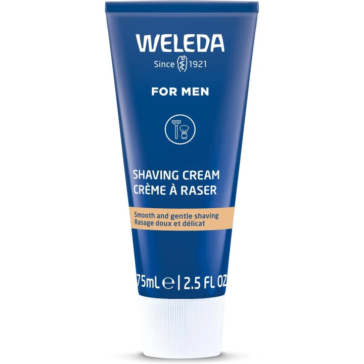 Weleda For Men Shaving Cream 75ml skånsom barberkrem i blå tube som gir en glatt og behagelig barbering.