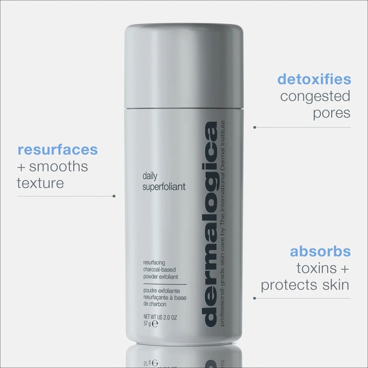 Dermalogica Daily Superfoliant 57 g kullbasert pudderpeeling i grå flaske som renser porer og glatter ut huden.