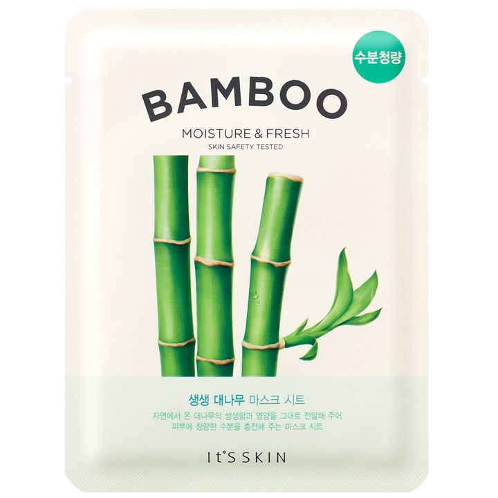 It'S SKIN Bamboo Moisture & Fresh Sheet Mask fuktighetsgivende ansiktsmaske med bambus på hvit emballasje
