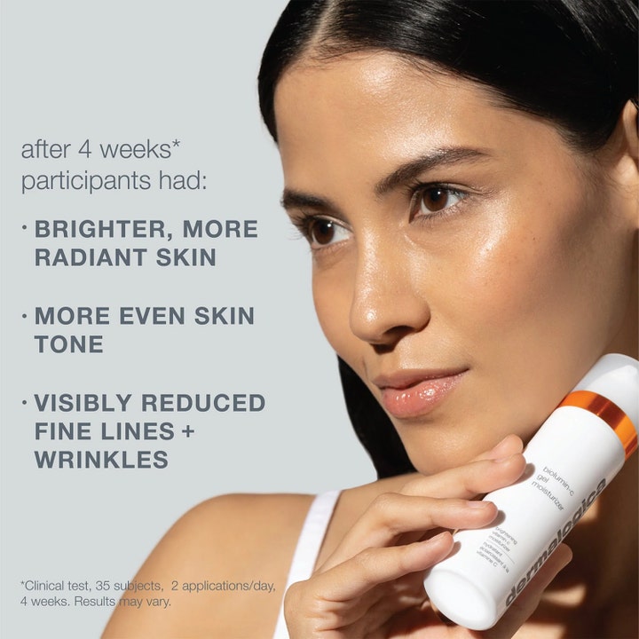 Dermalogica BioLumin-C Gel Moisturizer 50 ml ansiktskrem gir glød og jevnere hudtone vist med modell