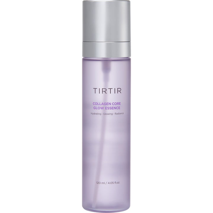 Tirtir Collagen Core Glow Essence 120 ml fuktighetsgivende ansiktsserum i lilla flaske med sølvkork