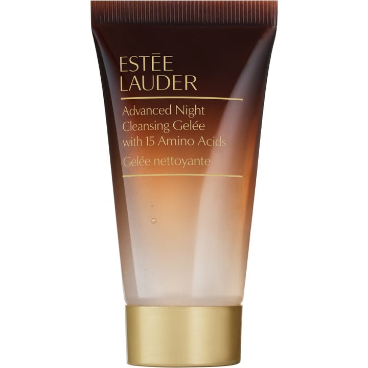 Estée Lauder Advanced Night Cleansing Gelée rens med 15 aminosyrer i brun gradienttube med luksuriøs gullkork.