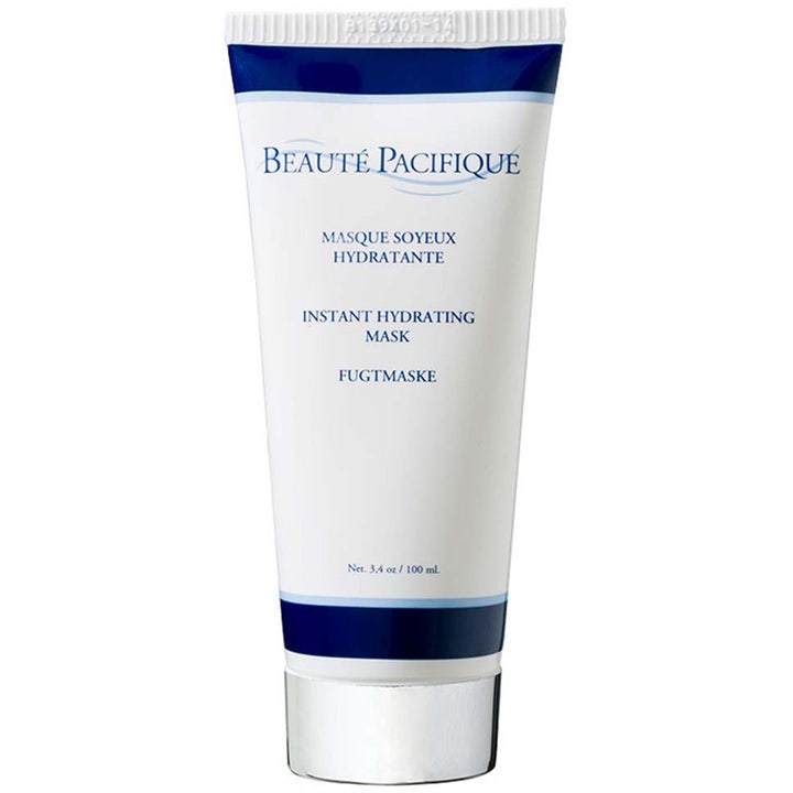 Beauté Pacifique Instant Hydrating Mask 100 ml fuktighetsgivende ansiktsmaske i hvit tube med blå detaljer og sølvfarget kork