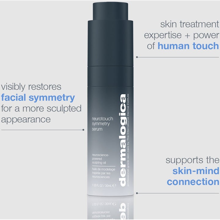 Dermalogica Neurotouch Symmetry Serum 30ml skulpterende ansiktsserum i grå flaske som gir økt ansiktssymmetri.
