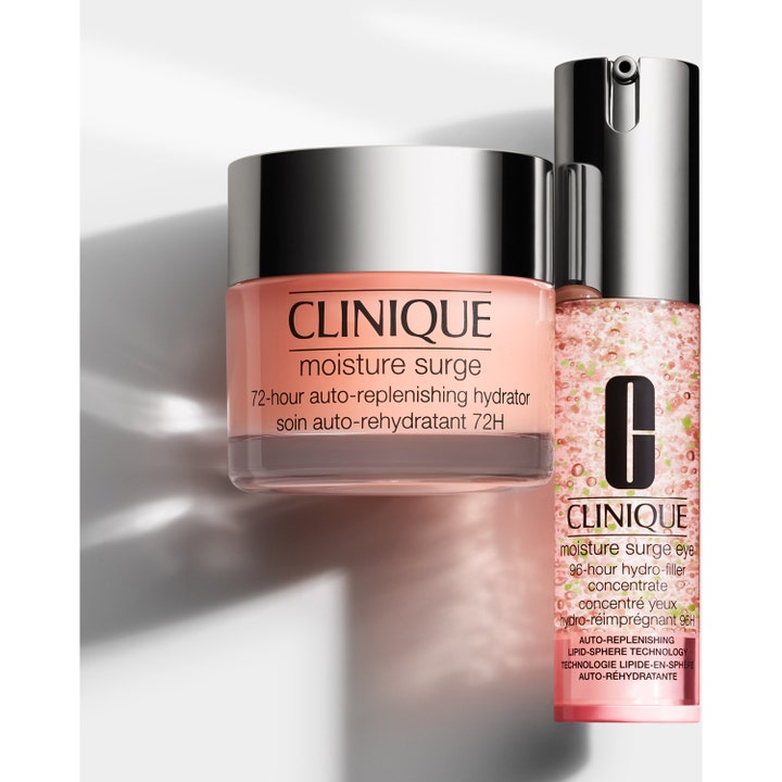 Clinique Moisture Surge Eye 15 ml fuktighetsgivende øyekonsentrat med perler og ansiktskrem i krukke