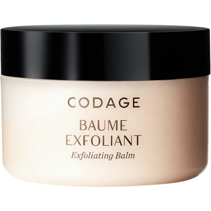 Codage Baume Exfoliant 50 ml eksfolierende ansiktsskrubb som gir ny glød i en beige krukke med svart lokk.