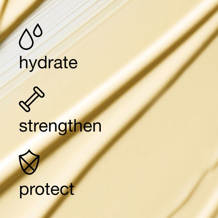 Clinique Dramatically Different SPF 50 50 ml dagkrem med gul tekstur og tekst hydrate strengthen protect