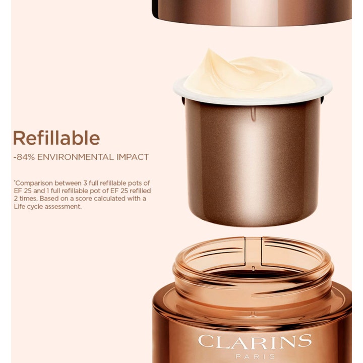 Clarins Extra-Firming Nuit 50 ml nattkrem som glatter ut huden i en praktisk refillbar krukke av bronseglass