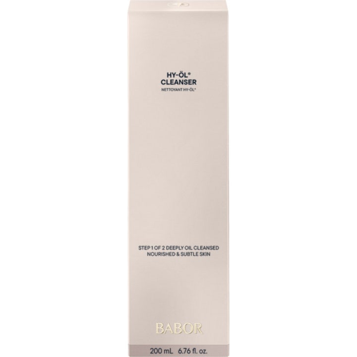 Babor HY-ÖL Cleanser 200 ml nærende rengjøringsolje i beige ytteremballasje som gir dyprens av huden.