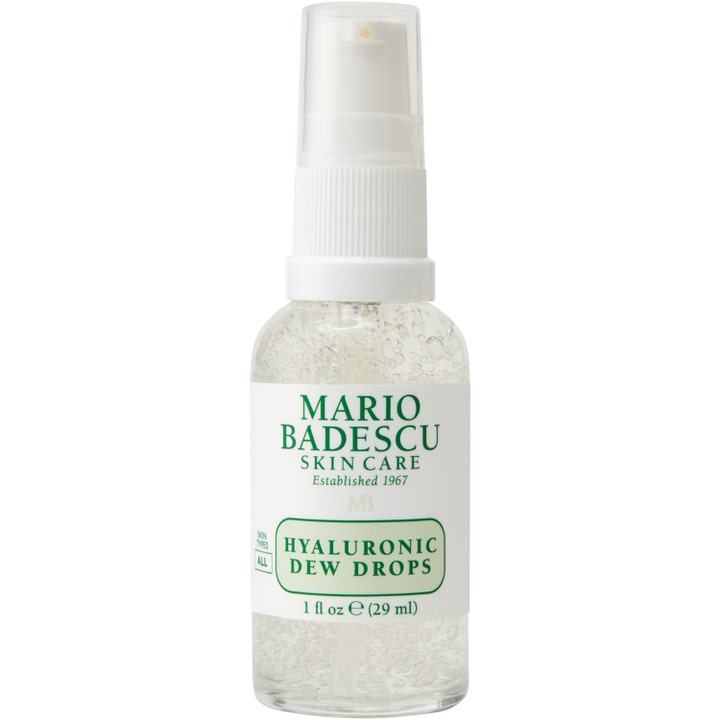 Mario Badescu Hyaluronic Dew Drops 29 ml fuktighetsgivende serum som gir glød i klar flaske med synlige bobler