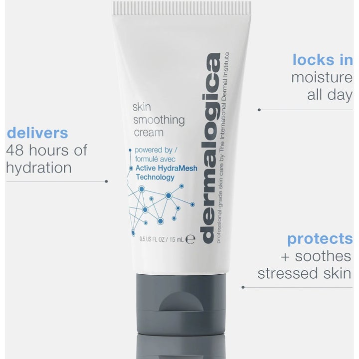 Dermalogica Skin Smoothing Cream 15 ml fuktighetsgivende ansiktskrem i hvit tube som gir 48 timers hydrering