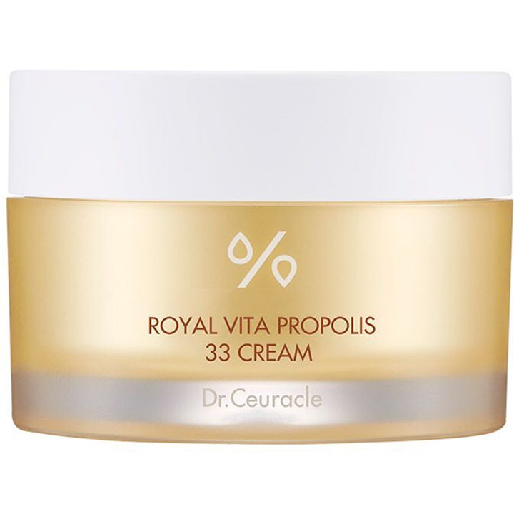 Dr. Ceuracle Royal Vita Propolis 33 Cream 50 ml glødgivende ansiktskrem i gyllen glasskrukke med hvitt lokk