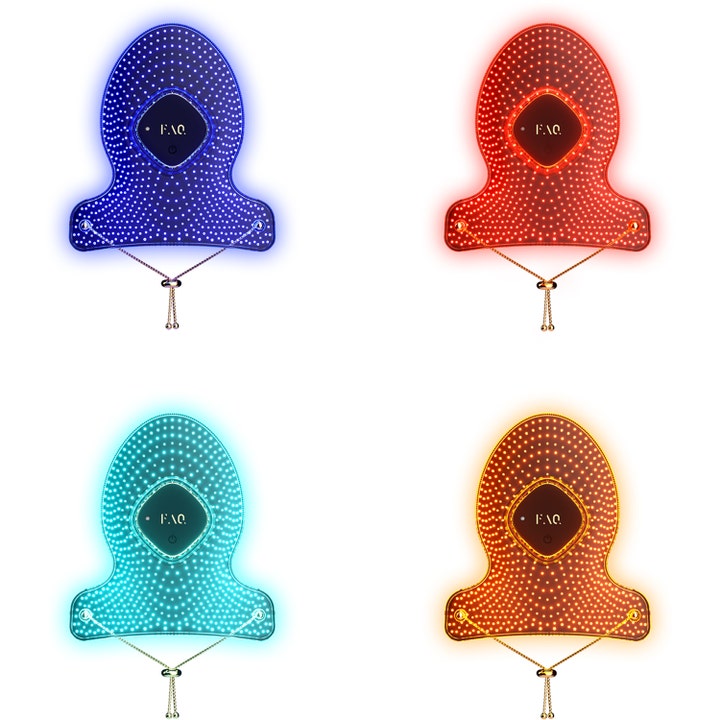 FAQ Swiss FAQ™ 221 LED Hand Mask 1 stk hudpleie viser fire farger LED-lysterapi i blått rødt turkis og oransje