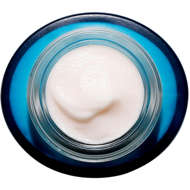 Clarins Hydra-Essentiel Night Care 50 ml fuktighetsgivende nattkrem med fyldig hvit krem i blå glasskrukke