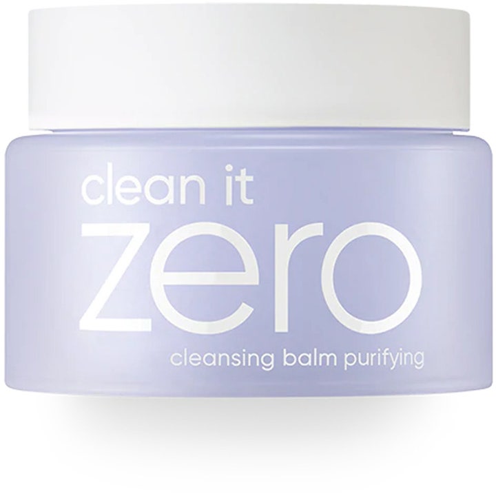 Banila Co Clean It Zero Purifying 100 ml rensende balm i lilla krukke med hvitt lokk og tekst.