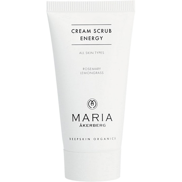 Maria Åkerberg Cream Scrub Energy ansiktsskrubb i hvit tube med rosmarin og sitrongress som gir ny energi til huden