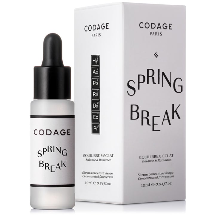 Codage Paris Spring Break Serum 10 ml gir glød i frostet glassflaske med svart pipette og hvit yttereske