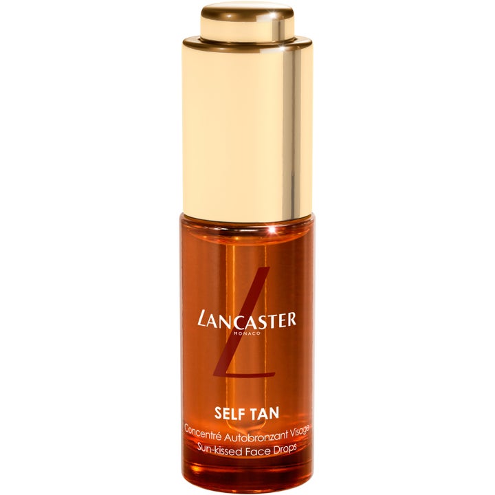 Lancaster Self Tan Sun-kissed Face Drops 30 ml selvbruning for naturlig glow i ravfarget glassflaske med gullkork