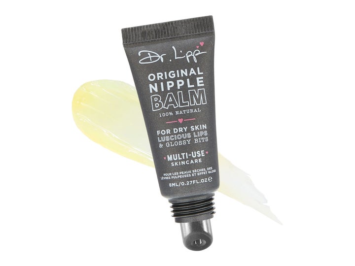 Dr.Lipp Original Nipple Balm 8 ml multifunksjonell fuktighetskrem med tykk lysegul tekstur ved grå tube