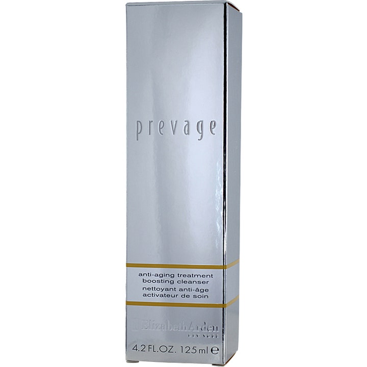 Elizabeth Arden Prevage Anti-Aging Treatment Boosting Cleanser 125 ml ansiktsrens i sølvfarget eske med gule detaljer