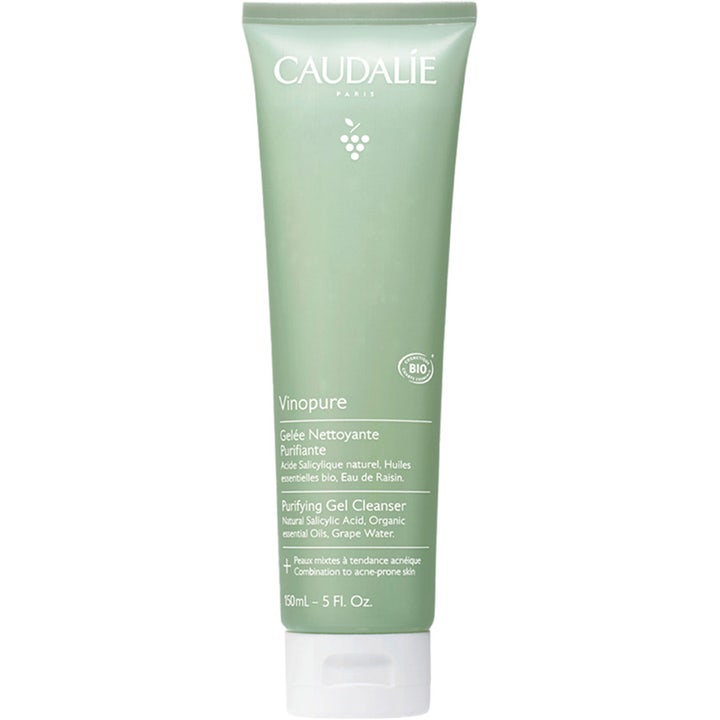Caudalie Vinopure Purifying Gel Cleanser 150ml rensende ansiktsrens mot urenheter i lysegrønn tube med hvitt lokk