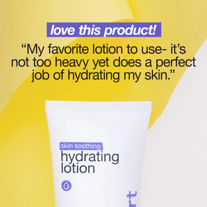 Dermalogica Skin Soothing Hydrating Lotion 59 ml fuktighetsgivende ansiktskrem i hvit tube med sitat på gul bakgrunn.
