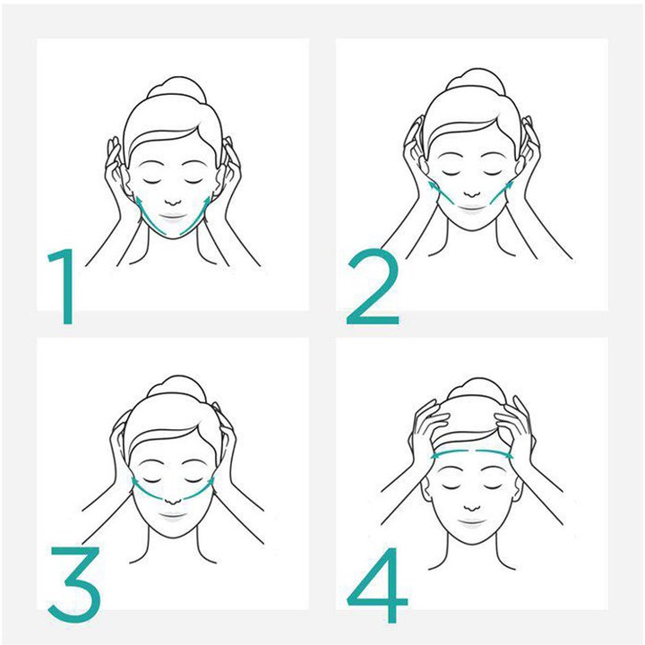 Clarins Cryo-Flash Cream-Mask 75 ml ansiktsmaske illustrasjon som viser påføring med massasje i fire steg