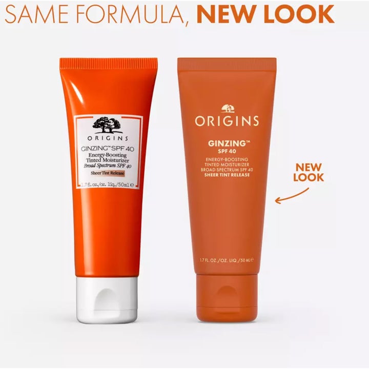 Origins GinZing SPF40 Energy-Boosting Tinted Moisturizer 50 ml farget dagkrem med en kremet tekstur med små korn