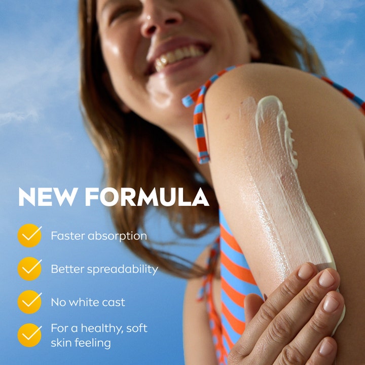 NIVEA Sun Protect & Moisture Lotion 100 ml solkrem gir fuktighet og påføres lett på huden uten hvite merker