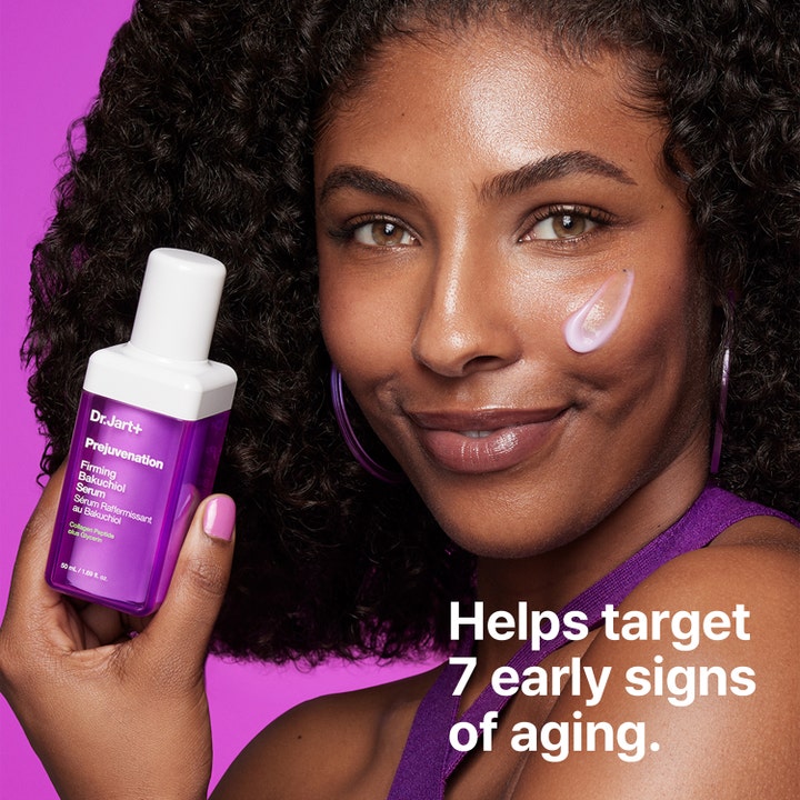 Dr.Jart+ Prejuvenation Firming Bakuchiol Serum 50 ml oppstrammende serum i lilla flaske motvirker 7 tidlige aldringstegn.