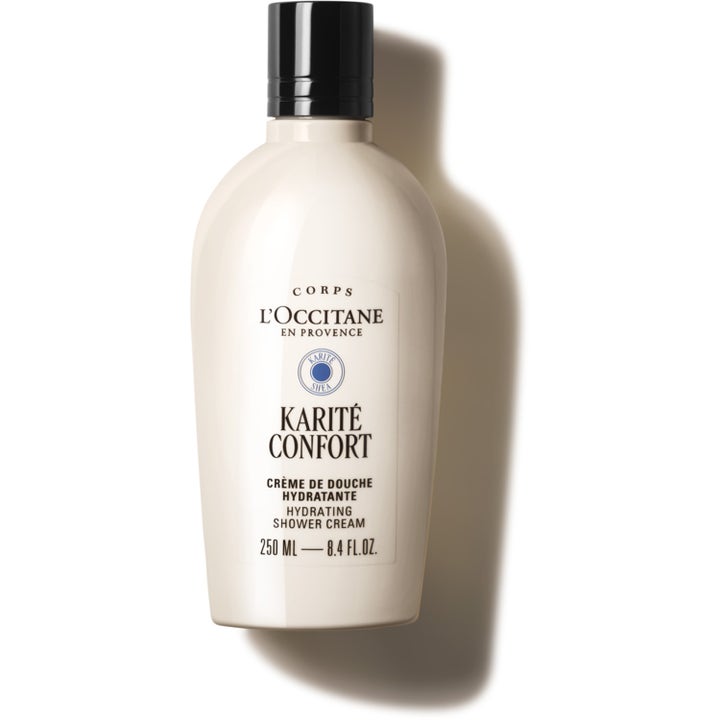 L'Occitane Shea Ultra Rich Shower Cream 250 ml fuktighetsgivende dusjkrem i beige plastflaske med sort kork