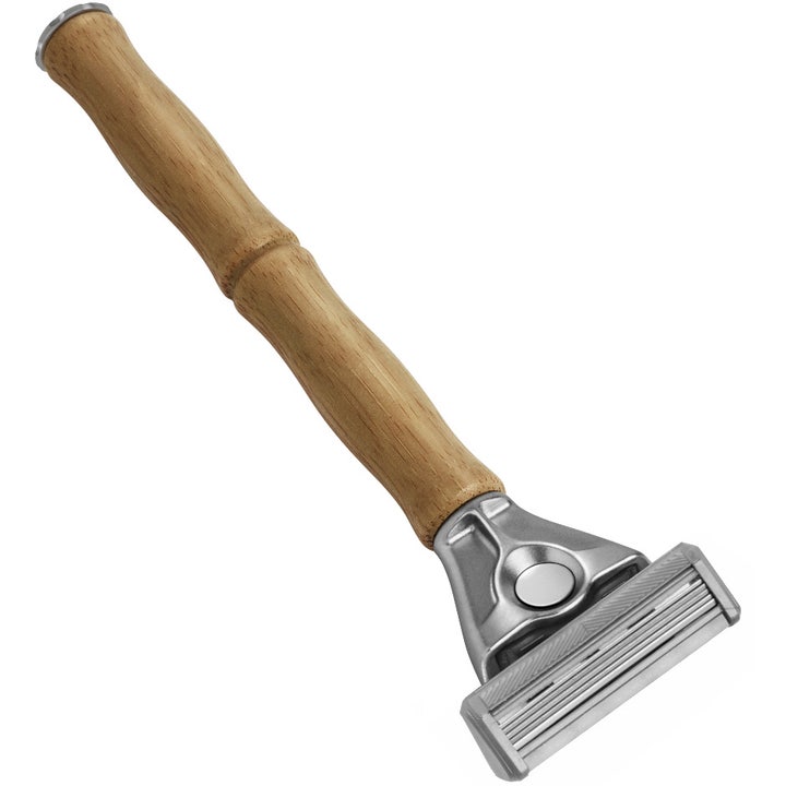 Bulldog Original Bamboo Razor 1 stk barberhøvel med naturlig bambusskaft og fem blader for tett barbering