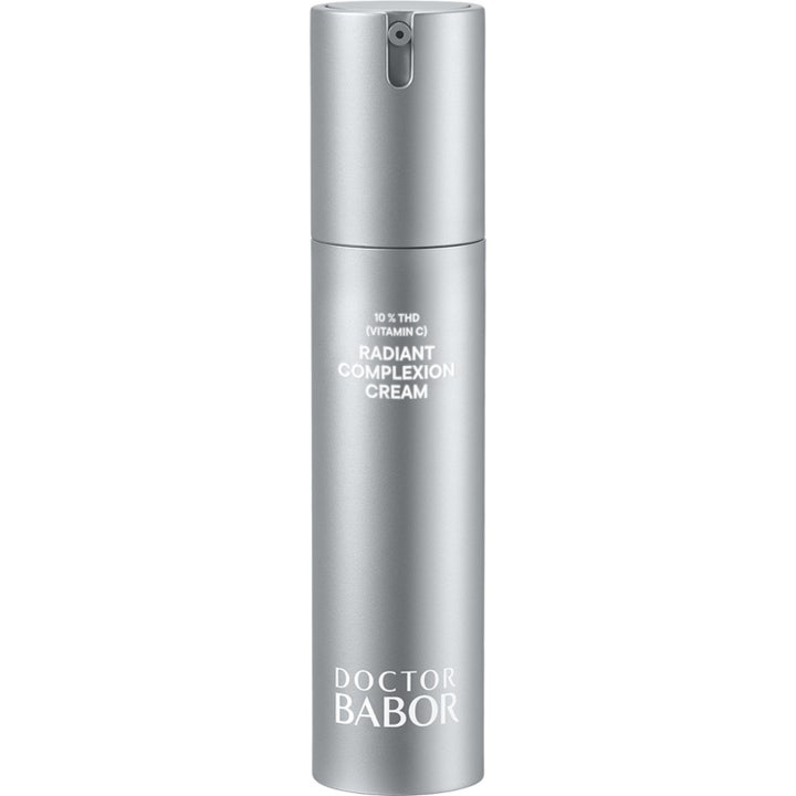 Doctor Babor Radiant Complexion Cream 50 ml ansiktskrem med Vitamin C som gir glød i sølvfarget sylindrisk pumpeflaske