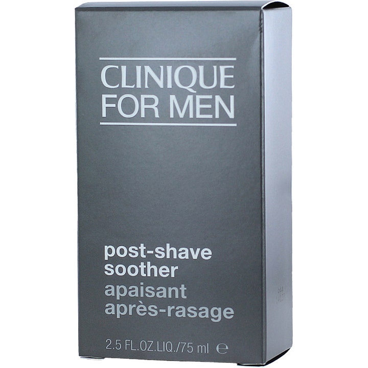Clinique Skin Supplies For Men Post-Shave Soother 75 ml beroligende after shave i mørkegrå eske med hvit tekst