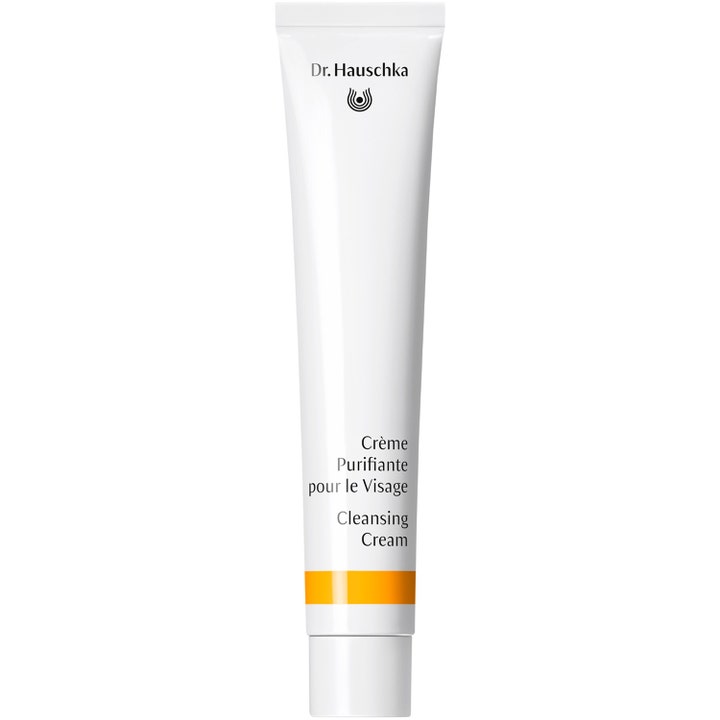 Dr. Hauschka Cleansing Cream 50 ml rensende ansiktskrem i hvit tube med oransje detaljer og hvit kork