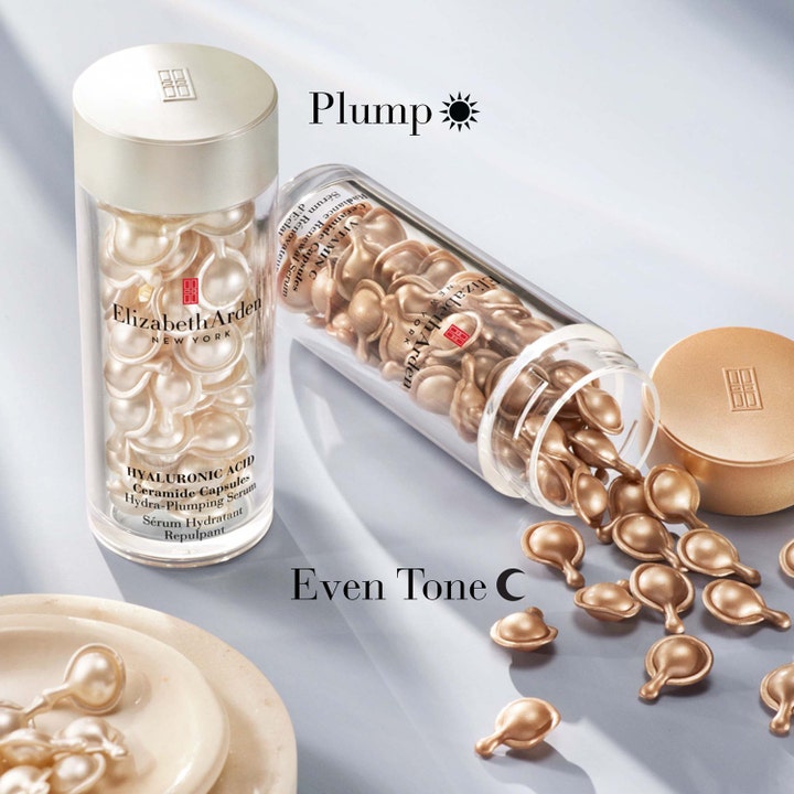 Elizabeth Arden Vitamin C Ceramide Capsules 30 stk serum for jevnere hudtone med gylne kapsler i krukke