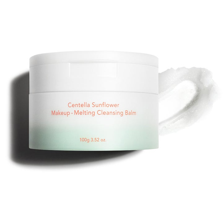 haruharu wonder Centella Sunflower Makeup-Melting Cleansing Balm 100 g ansiktsrens i hvit krukke med kremet tekstur