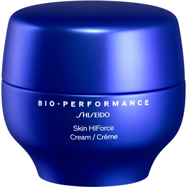 Shiseido Bio-Performance Skin HIForce Cream 50 ml ansiktskrem i en dyp blå krukke med matt finish.