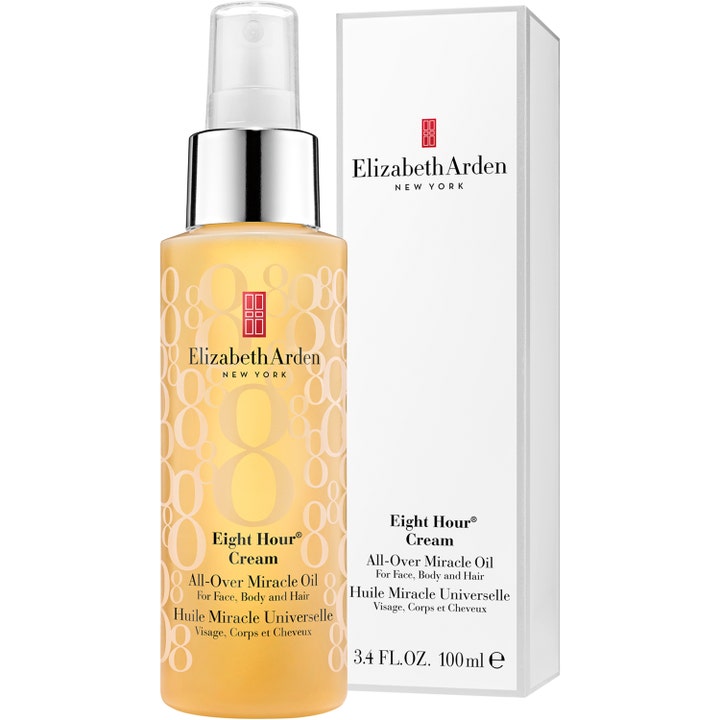 Elizabeth Arden Eight Hour All-Over Miracle Oil 100 ml pleiende kroppsolje i sprayflaske med hvit eske