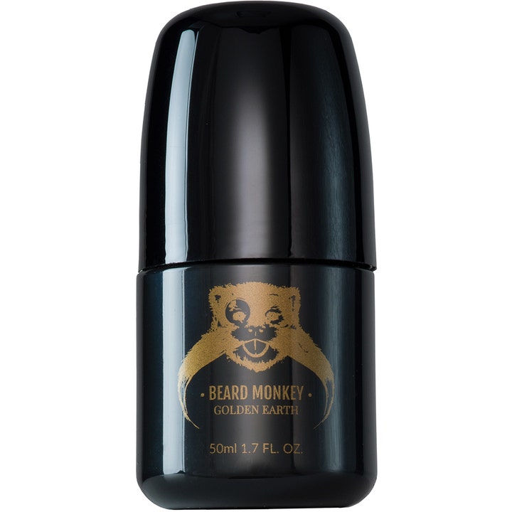 Beard Monkey Golden Earth 50ml roll-on deodorant som gir friskhet i en blank svart beholder med gulldetaljer.
