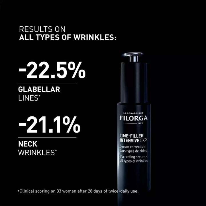 FILORGA Anti-Wrinkle Night Time Set rynkekorrigerende serum i sort pumpeflaske med kliniske resultater