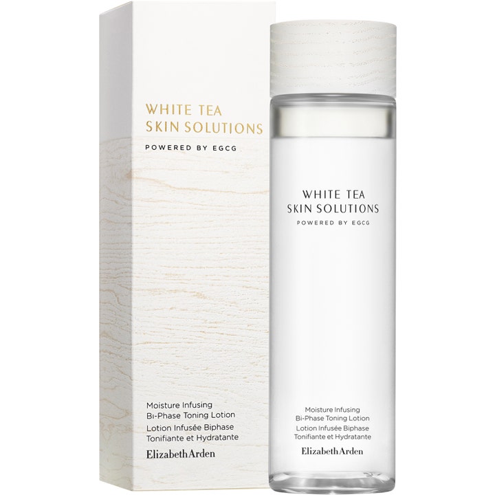 Elizabeth Arden White Tea Skin Solutions Bi-phase Toning Lotion 200 ml fuktighetsgivende toner med EGCG i flaske med trelokk