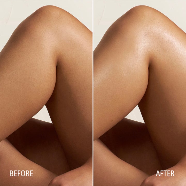 Sol de Janeiro Delicia Drench Body Butter 75 ml fuktighetsgivende kroppskrem før og etter resultat som gir huden glød